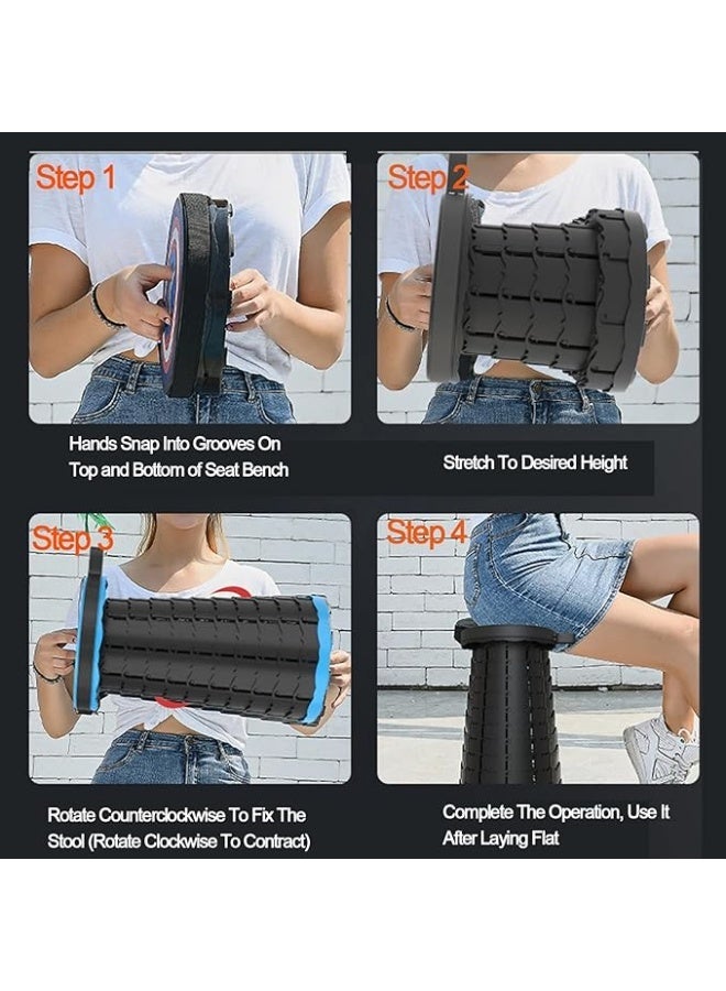 Outdoor PP Folding Telescopic Stool 26 x 7.5 x 26cm (Multicolor) - Image 2